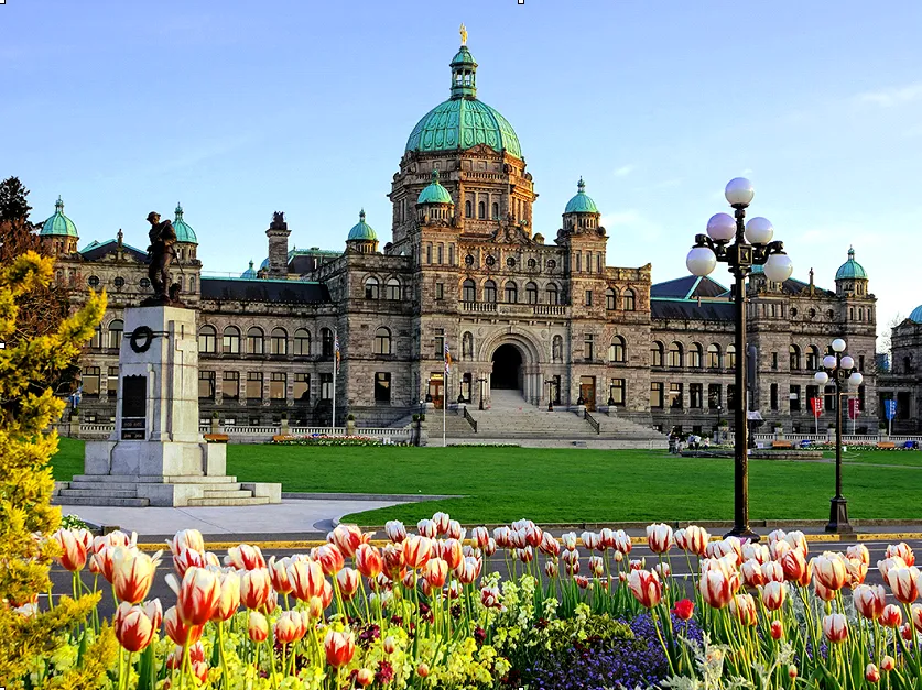 The British Columbia Parliament Buildings in Victoria, Canada.